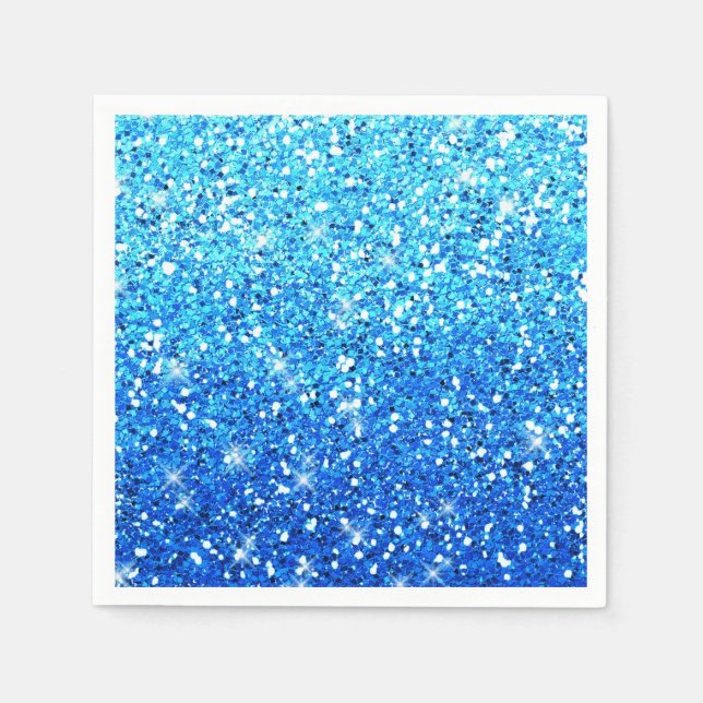Blue Glitters Sparkles Texture Napkin (Front)