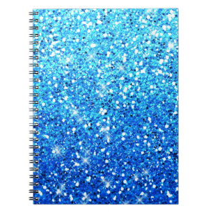 Blue Glitters Sparkles Texture Notebook