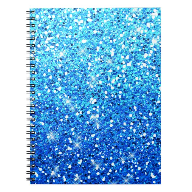 Blue Glitters Sparkles Texture Notebook (Front)