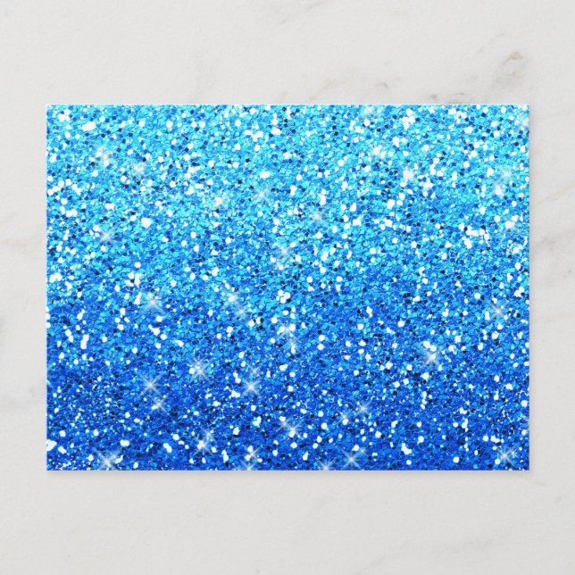 Blue Glitters Sparkles Texture Postcard (Front)