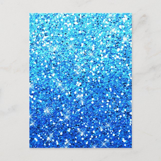 Blue Glitters Sparkles Texture Postcard (Front)