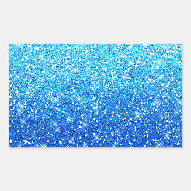 Blue Glitters Sparkles Texture Rectangular Sticker (Front)