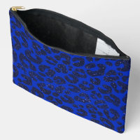 Blue Glittery Leopard Pattern