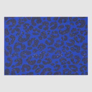 Blue Glittery Leopard Pattern Tissue Paper