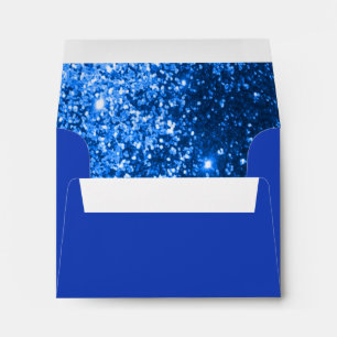 Blue Glittery Lined and Blue Envelope
