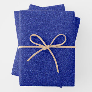 Blue glittery sparkles wrapping paper sheet