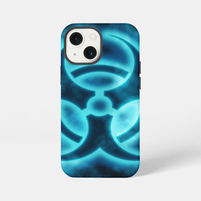Blue Glo Biohazard iPhone Case (Back)