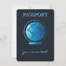 Blue Globe Passport Travel Baby Shower