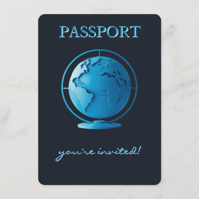 Blue Globe Passport Travel Diaper Raffle Enclosure Card (Front)