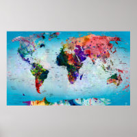 Blue Globe World Map