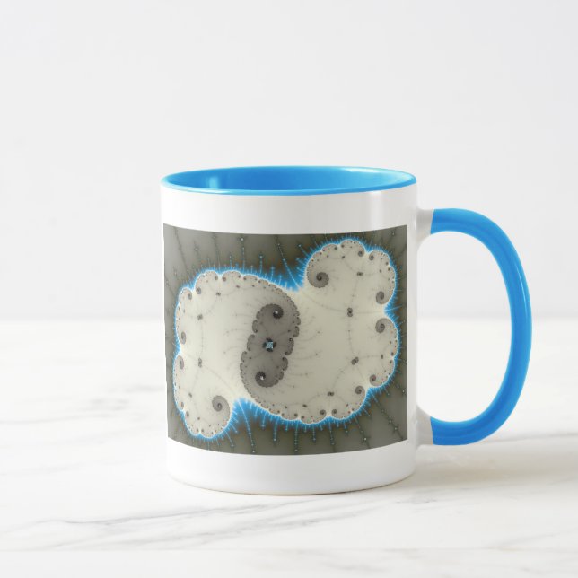 Blue Glow - Fractal Mug (Right)