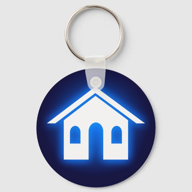 blue glow home key ring (Front)