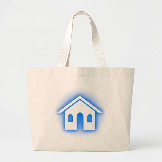 blue glow home large tote bag (Front)