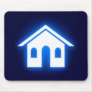 blue glow home mouse pad
