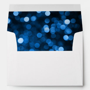 Blue Glow Spots Lined, White A7 Envelope