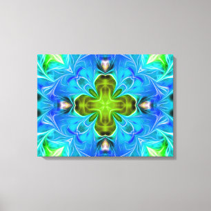 Blue Glowing Abstract Canvas Print