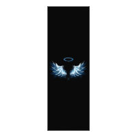 Blue Glowing Angel Wings on black background