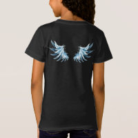 Blue Glowing Angel Wings on black background