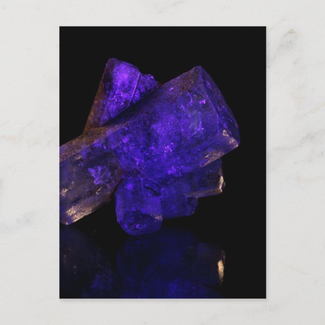 Blue glowing crystal postcard (Front)