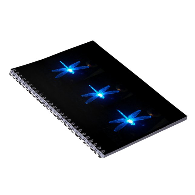 Blue Glowing Dragonflies Note Book Journal (Right Side)