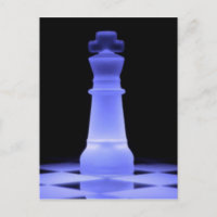 Blue Glowing King Chess Piece