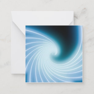 Blue glowing neon line art wave card