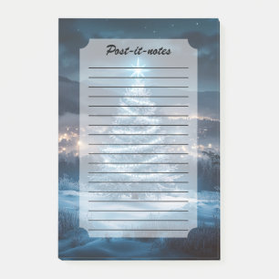 Blue Glowing Winter Night Christmas Tree Post-it Notes