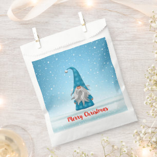 Blue Gnome on Snow Favour Bags