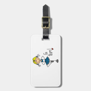 Blue Go Team Cheerleader Luggage Tag
