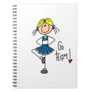 Blue Go Team Cheerleader Spiral Notebook