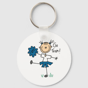 Blue Go Team Cheerleading Tshirts and Gifts Key Ring