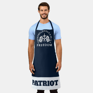 blue God Family Country Freedom Patriot Apron