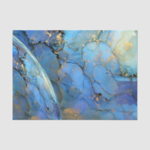 blue gold abstract scifi orb earth tissue paper