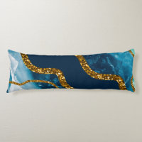Blue & Gold Agate Geode Glitter