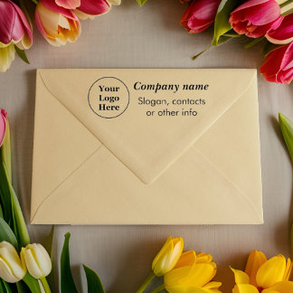 Blue gold and white marble self-inking stamp