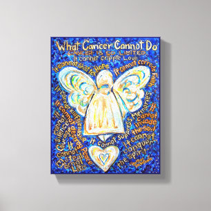 Blue Gold Angel What Cancer Cannot Do Canvas Art