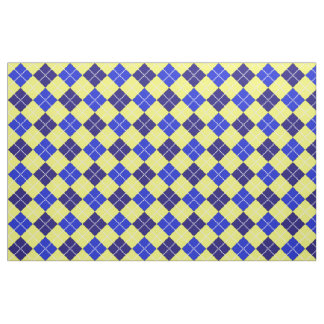 Blue & Gold Argyle Fabric