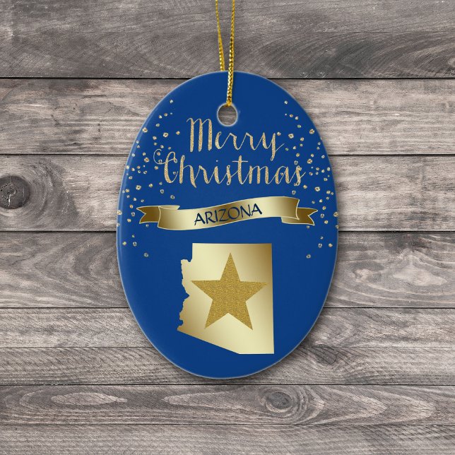 Blue Gold Arizona Star Ceramic Tree Decoration (Creator Uploaded)