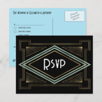 Blue & Gold Art Deco Gatsby-Inspired Wedding