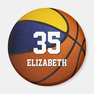 blue gold basketball birthday party favours magnet
