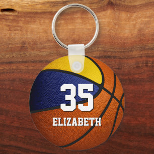 blue gold basketball team banquet favours key ring