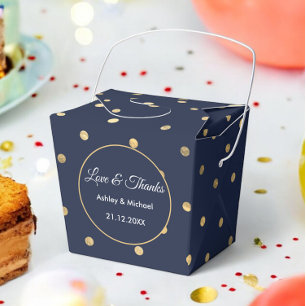 Blue Gold Birthday Anniversary Wedding Favour Box