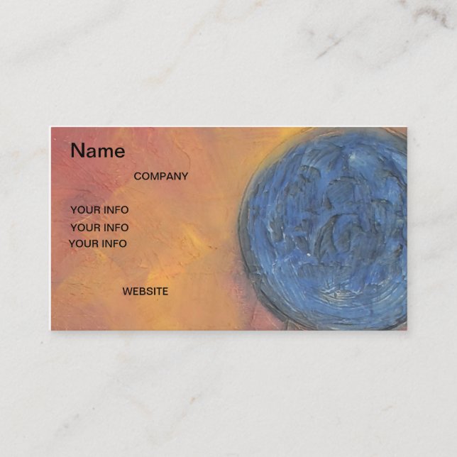 Blue Gold Business Card World (Front)