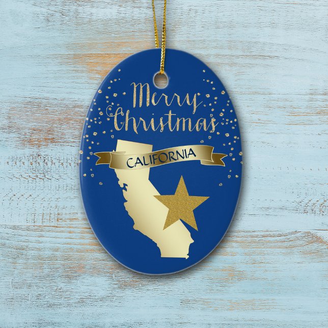 Blue Gold California Star Ceramic Tree Decoration (Creator Uploaded)