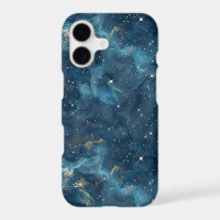Blue Gold Celestial Galaxy Nebula Stars