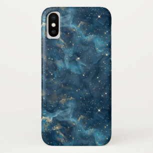 Blue Gold Celestial Galaxy Nebula Stars Case-Mate iPhone Case