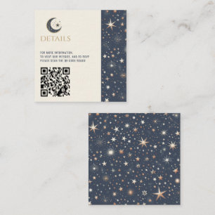 Blue & Gold Celestial QR Code Enclosure Card