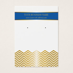 Blue Gold Chevron Custom Earring Card