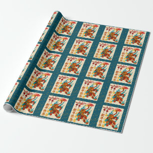 Blue Gold Chinese New Year of The Tiger 2022 Wrapping Paper