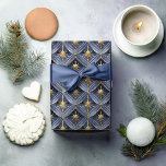 Blue Gold Christmas Pattern#16 ID1009 Wrapping Paper<br><div class="desc">If you are wondering what colour combinations to pick for your Christmas decor and gift wrap supplies this year, I've created collections of coordinating patterns to make life just a bit easier. This geometrical design, in an ornate Baroque style, is shown here in a striking blue and gold colour palette....</div>